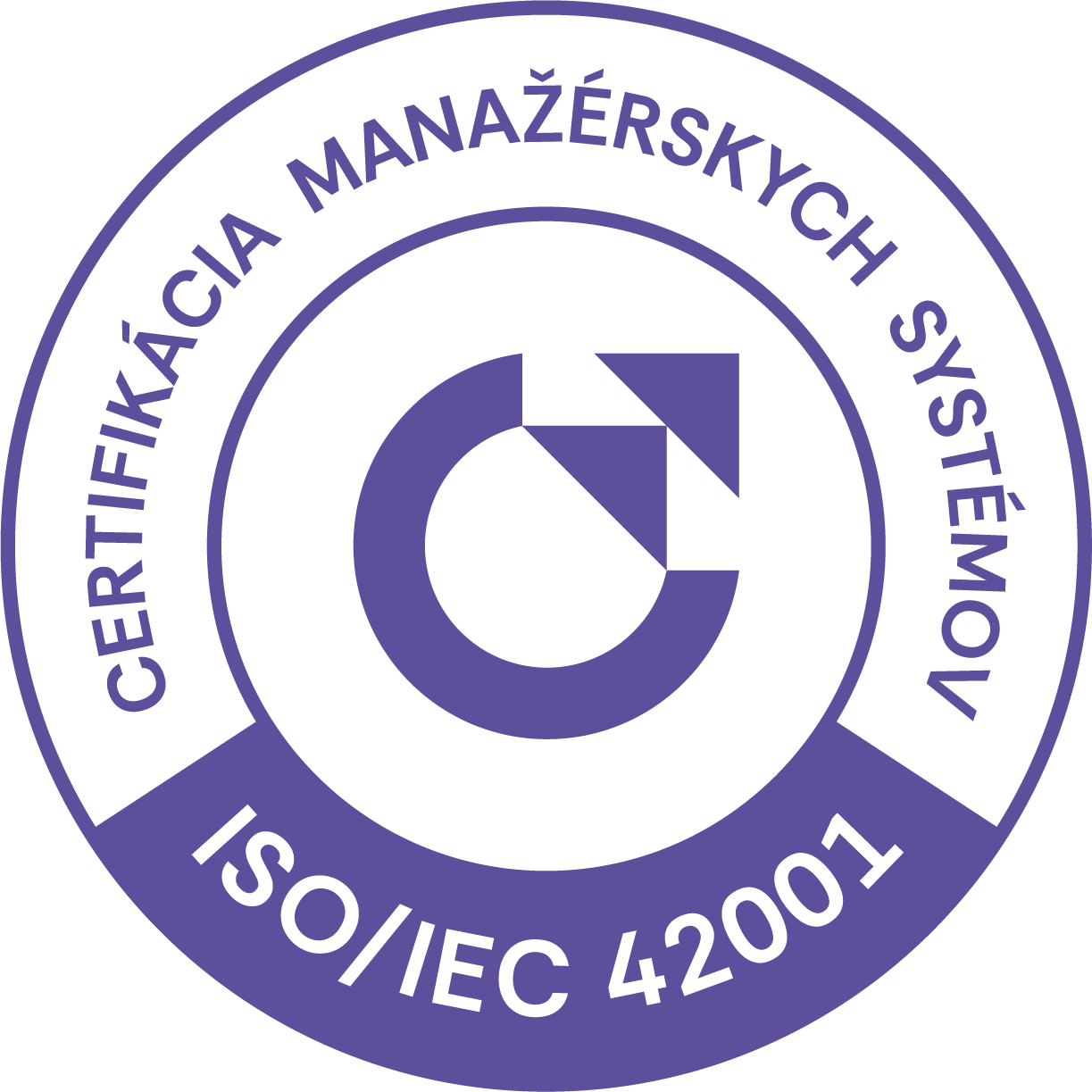 vzor certifikačnej známky ISO 42001 od CeMS